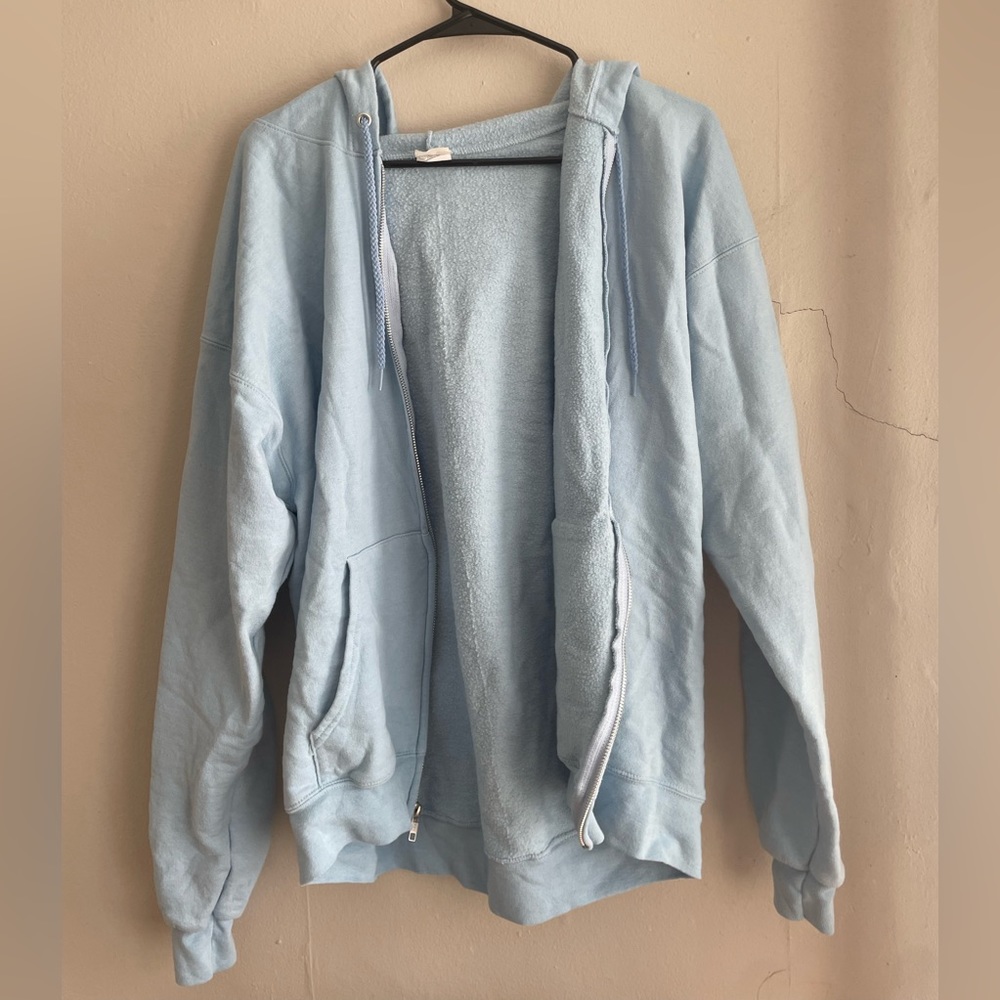 Hanes light blue zip up